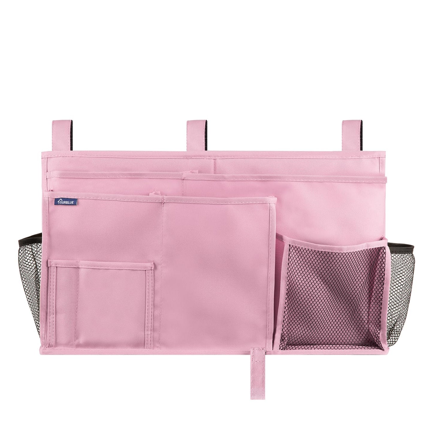 Surblue Caddy Hanging Organizer Bedside Storage Bag for Bunk and Hospital Beds, Pink, L