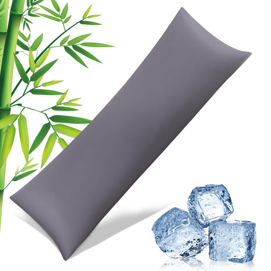 Body Pillowcase with Zipper Cooling Viscose from Bamboo Zippered Pillowcases, Cool & Breathable Body Pillow Cover for Hot Sleepers and Night Sweats, 20" x 54"