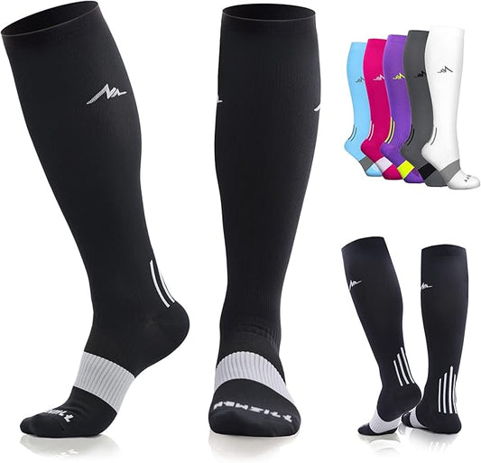 NEWZILL Medical Compression Socks for Women & Men, 20-30 mmHg Knee-High Support for Circulation, All-Day Comfort for Work Travel Running Cycling and Fitness