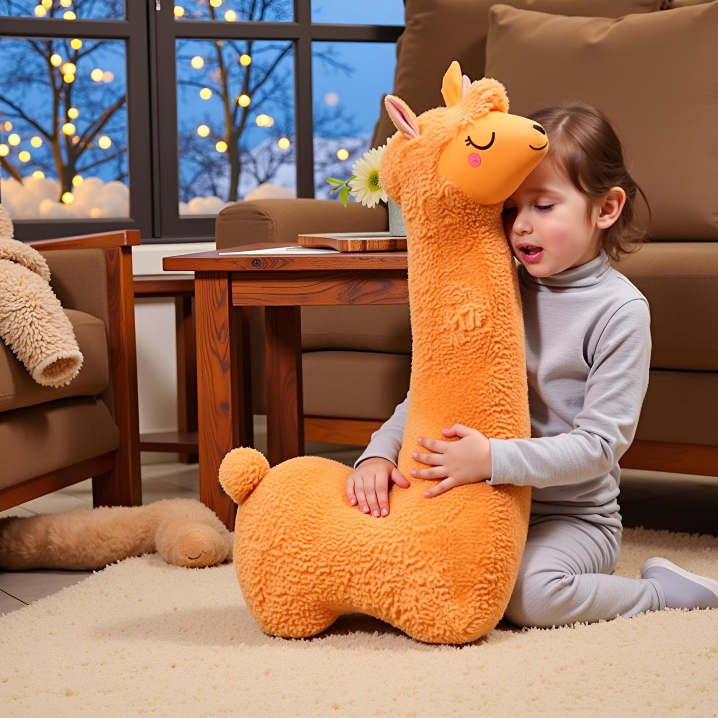 Ryttir 29.5 Inch 15% Chubbier Large Llama Stuffed Animal, Soft Alpaca Plush Toy Body Pillow for Kids & Adults - Ideal Cuddly Gift & Room Decoration