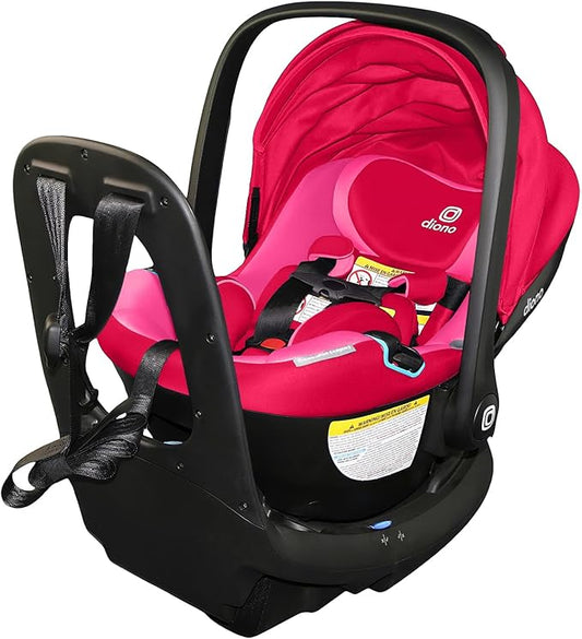 Diono LiteClik30 RXT SafePlus Infant Car Seat and Base, Rear-Facing for Infants 4-30lbs, SafePlus Engineering, with Infant Insert, UPF 50+ Sunshade (Pink Cotton Candy)
