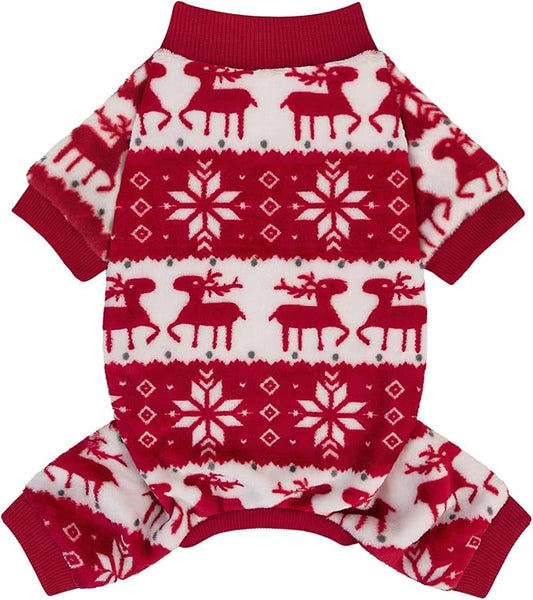 XPUDAC Christmas Dog Sweater Fleece Dog Pajamas for Small Medium Dogs Girl Boy Winter Puppy Clothes Holiday Puppy Onesie Cat Pjs Jammies, 2XL