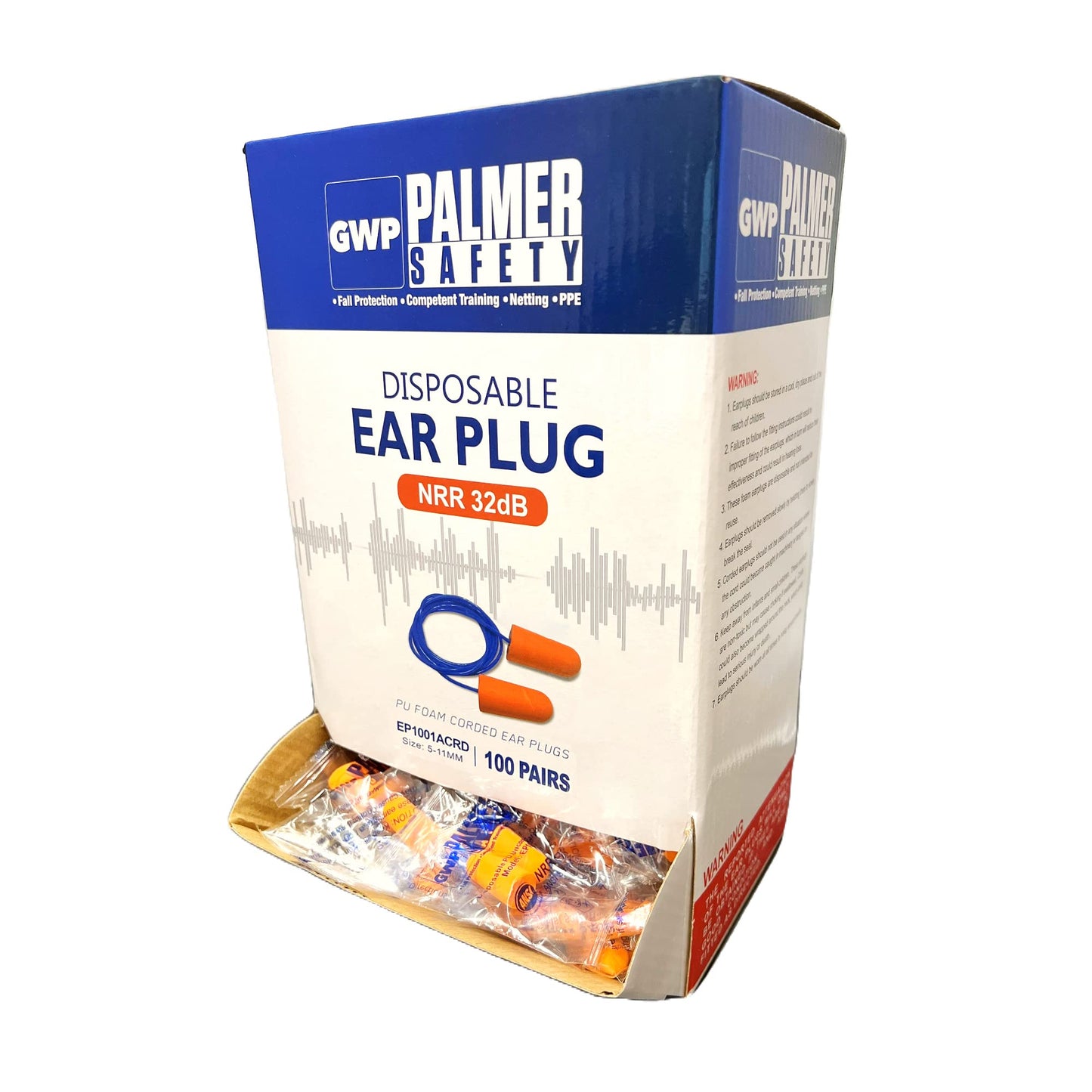 ATERET Earplugs 100 Pairs I 32db Noise Cancelling Soft Disposable Corded Ear Plugs I Safety Hearing Protection for Travel Concert Hunting Shooting Range Work Construction