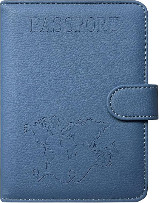 ACdream Passport Holder for Travel Essentials, Rfid Blocking Passport Wallet Cover Case for Travel Must Haves Accessories, Book Holders for Women & Men- Navy Blue