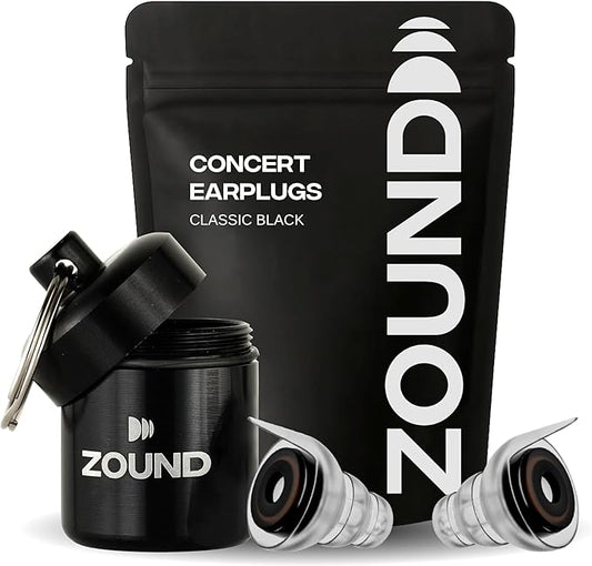 Zound High Fidelity Earplugs for Concerts - Reuseable High Fidelity Concert Ear Plugs for Noise Reduction, Festival Ear Plugs & Music Festival Essentials, Rave Earplugs & Rave Accessories (1 Pack)