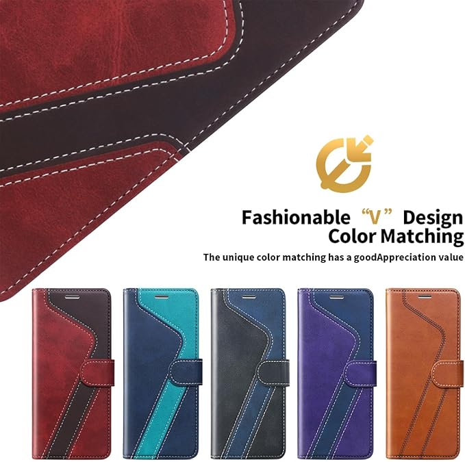 CIVICASE for iPhone 17 Pro Wallet Case,PU Leather Flip Case RFID Blocking Credit Card Holder Folio Magnetic Stand TPU Shockproof Cover Compatible with iPhone 17 Pro, Red Brown