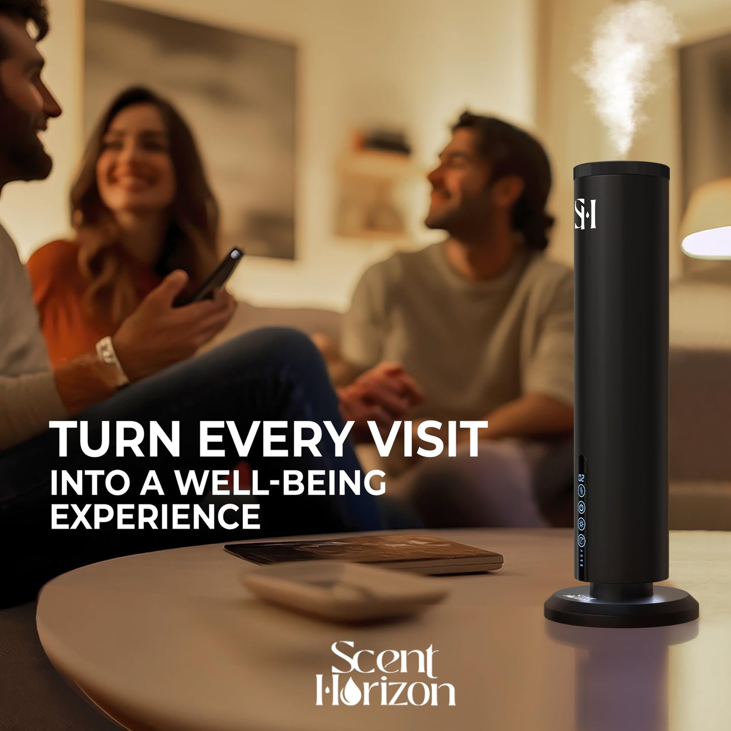 Hotel Waterless Scent Diffuser for Home Large Room - Tower Design 2026 with Rechargeable Battery, Oil Diffusers for Home, Hotel Aroma Oil Diffuser, Luxury ColdAir Home Diffuser set 3x15ml Diffuser Oil