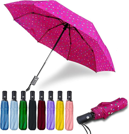 MRTLLOA 42/49 Inch Compact Windproof Travel Umbrella for Rain, Lightweight, Portable, Automatic, Strong, Waterproof Folding Umbrellas for Women, Men and Teenagers