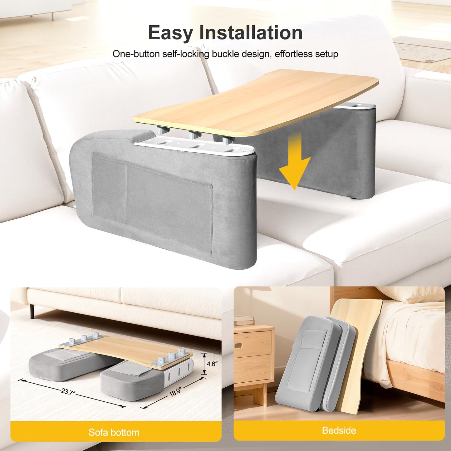Lap Desk for Adults with Arm Rests,Ergonomic Laptop Pillow Stand for Bed,Couch,Floor,Large Table for Long Hours Work,Eating,Gaming,Reading and Writing,Wood Lap Laptop Desk for College Dorm Room