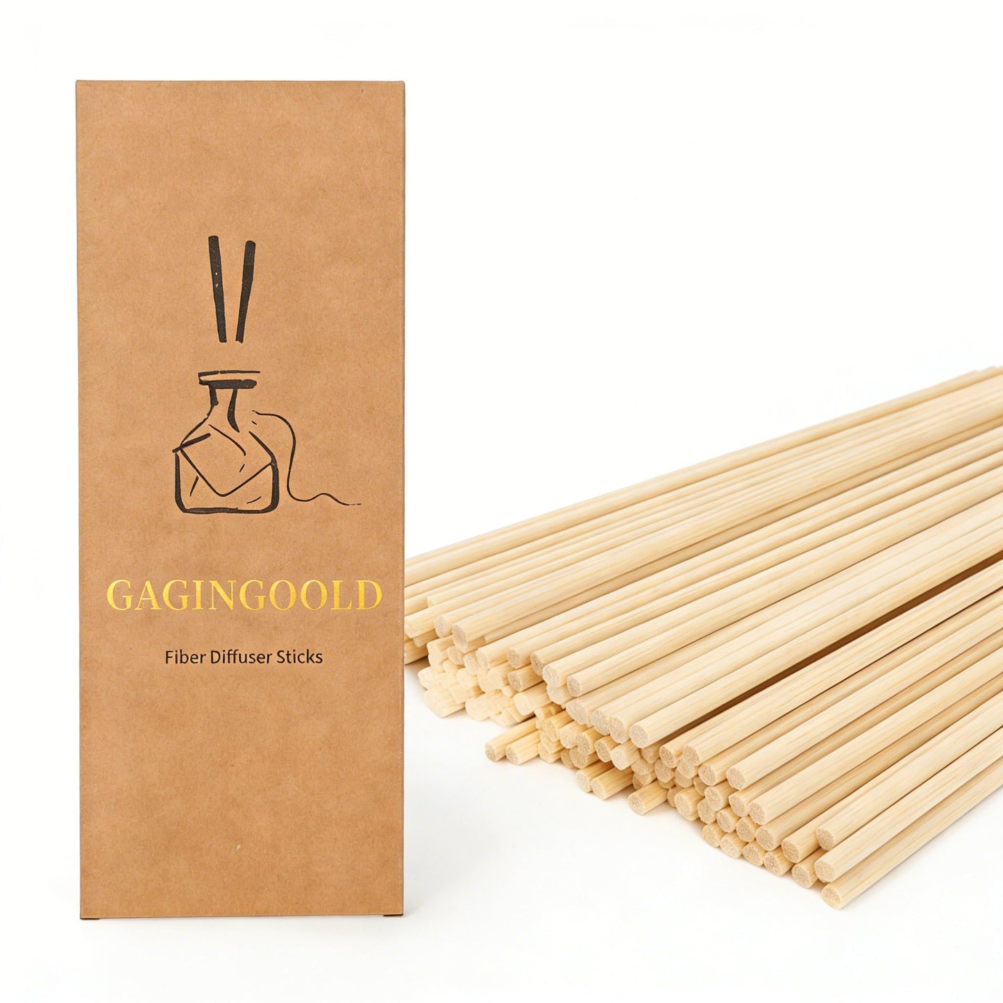 GAGINGOOLD 100 PCS Reed Diffuser Sticks, 11 Inch Fibre Diffuser Replacement Stick for Essential Oil Diffuser Refill, 4 mm Thick Aroma Diffuser Sticks for Home Office Bathroom Bedroom, Primary Color