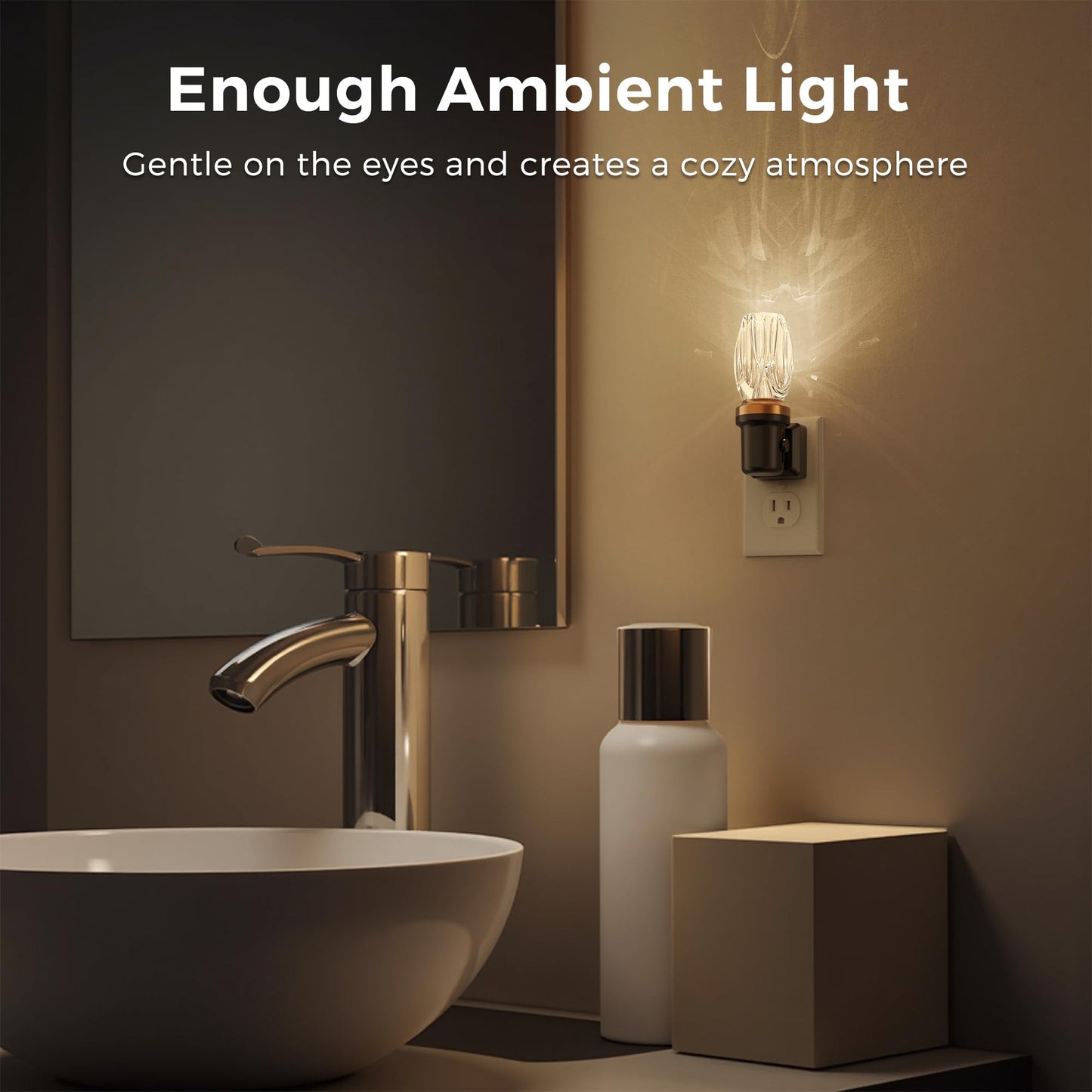 L LOHAS LED Night Lights Plug into Wall, Plug in Night Light with Light Sensor, Wall Sconce-Style Design Night Light for Bedroom Bathroom Hallway, 3 Pack