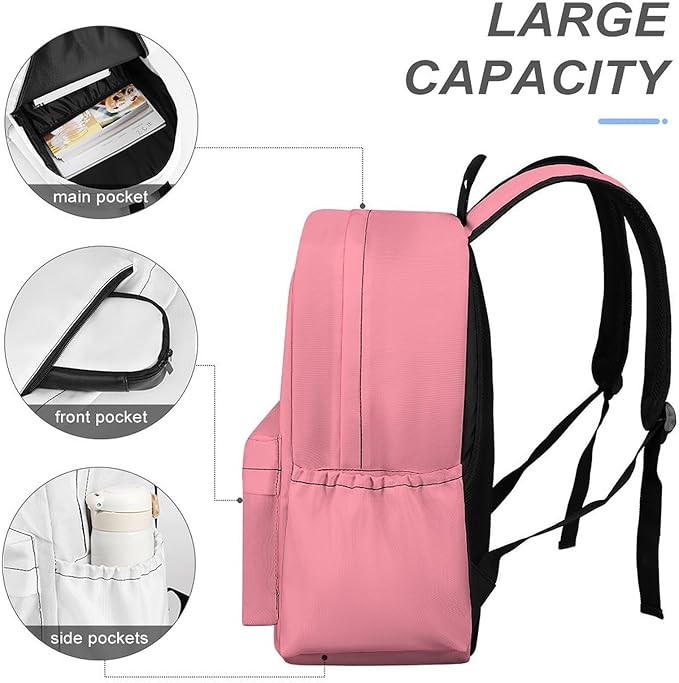 Salmon Backpack Adult Travel Daybag for Women Men College Backpack for Vacation Hiking Camping Bag