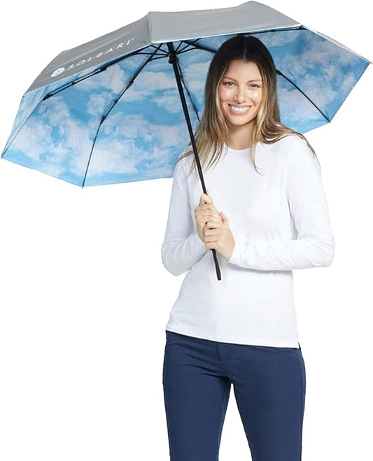 Solbari Compact Sun Protective Umbrella UPF 50+ UV Protection, Ultra-Light & Travel-Friendly, Reflective Sun Protection for Beach, Picnics, & Outdoor Festivals