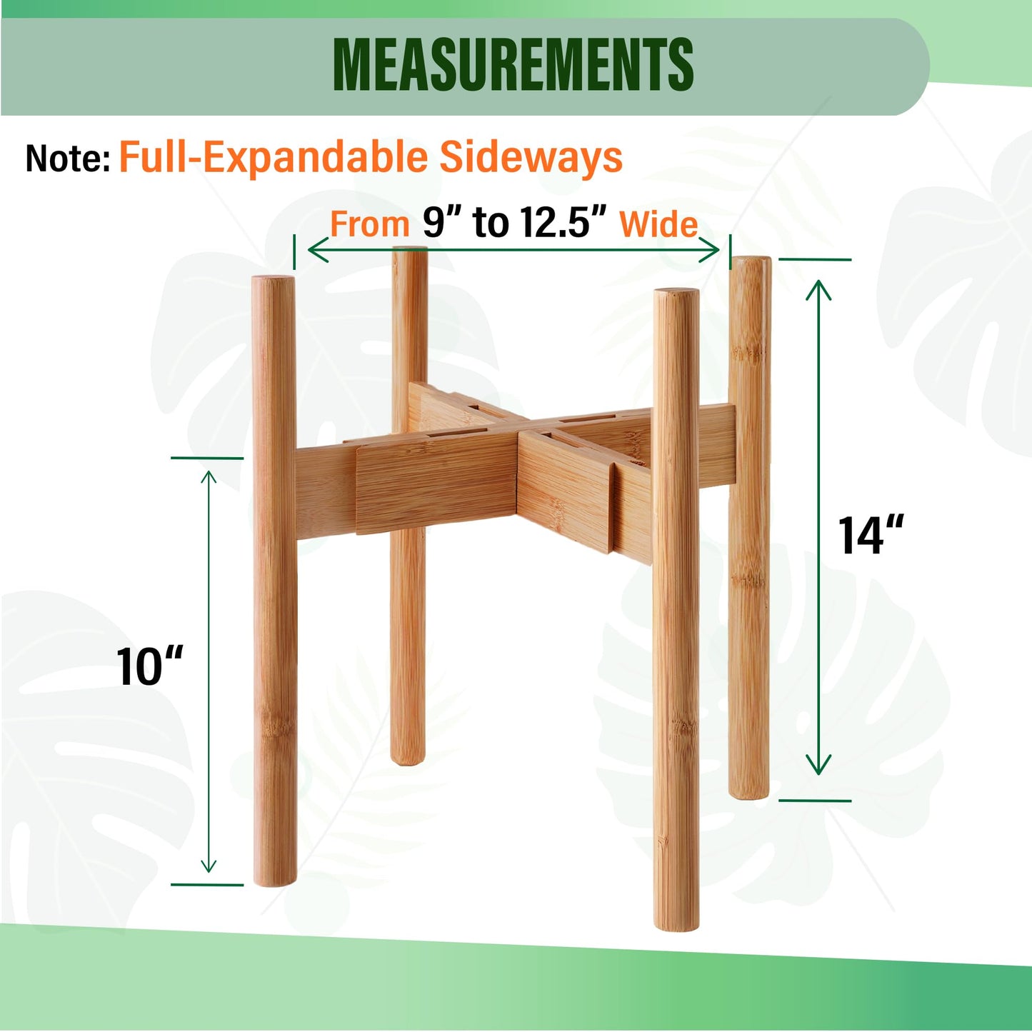 ZPirates Plant Stand for Indoor - Adjustable, Bamboo