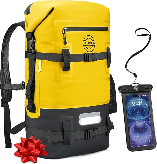 STOVER 5/10/25/30/40/55L Waterproof Dry Bag- Roll-Top Backpack w/Phone Case- Kayaking, Hiking, Camping, Boating- Men/Women