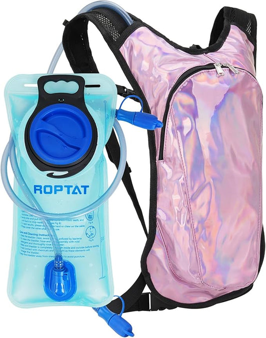 Roptat Hydration Backpack Pack with 2L Hydration Bladder - Lightweight Water Backpack Water Pouch for Women Men Running Riding Biking Music Festival
