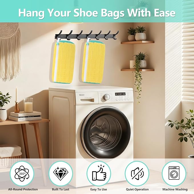 Shoe Washing Machine Bag, Shoe Cleaning Bag, Reusable Laundry Shoes Bag for Washer & Dryer Cleans & Protects All Shoes Types 4PCS (Yellow)