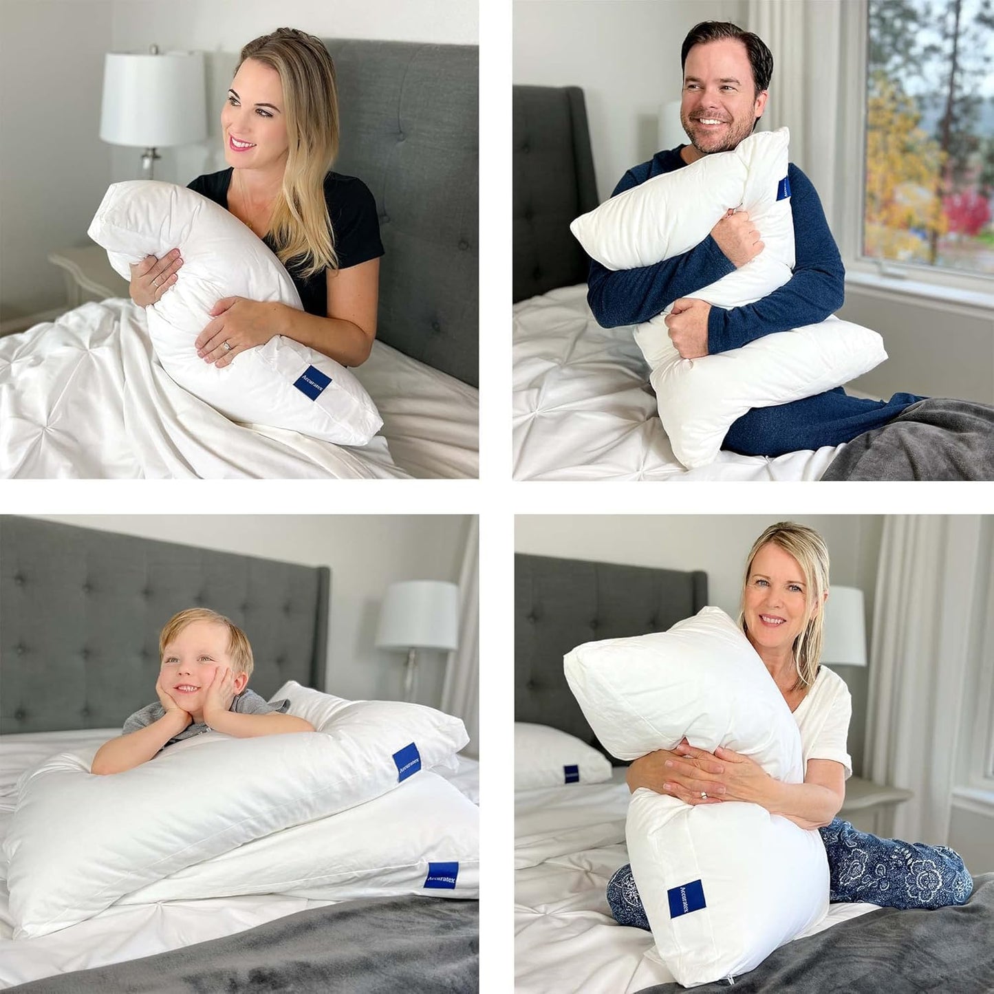 ACCURATEX Pillows King Size Set of 2, Hybrid Shredded Memory Foam Pillow[Adjustable Loft], Fluffy Down Alternative Fill Removable Cotton Cover, Firm Supportive Pillow for Side Back Sleepers