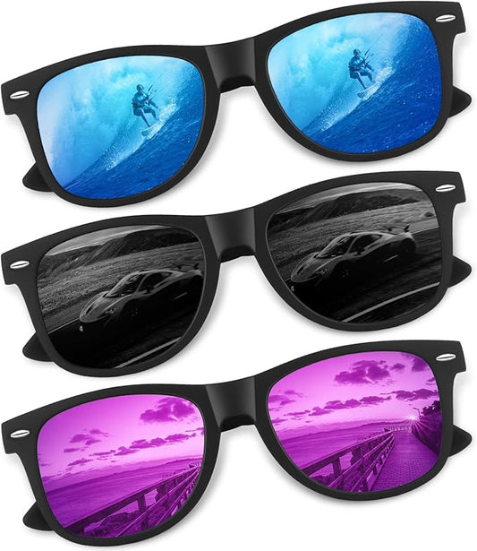 CGID Sunglasses Men Womens Polarized Lightweight Retro Black Shades UV400 Driving Fishing Golf
