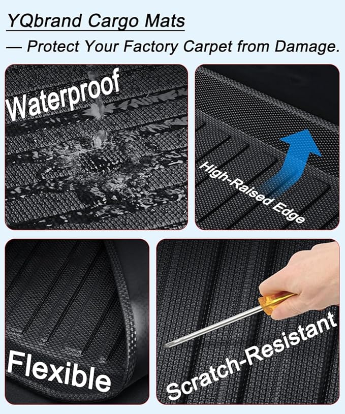 X5 Cargo Mat - All-Weather Cargo Liners Compatible with 2019-2026 BMW X5， 3D Custom-Fit Waterproof Non-Slip Durable Odorless TPO Trunk Tray Floor Mat with Raised Lip（Non 45e/50e/7-Seats Models）