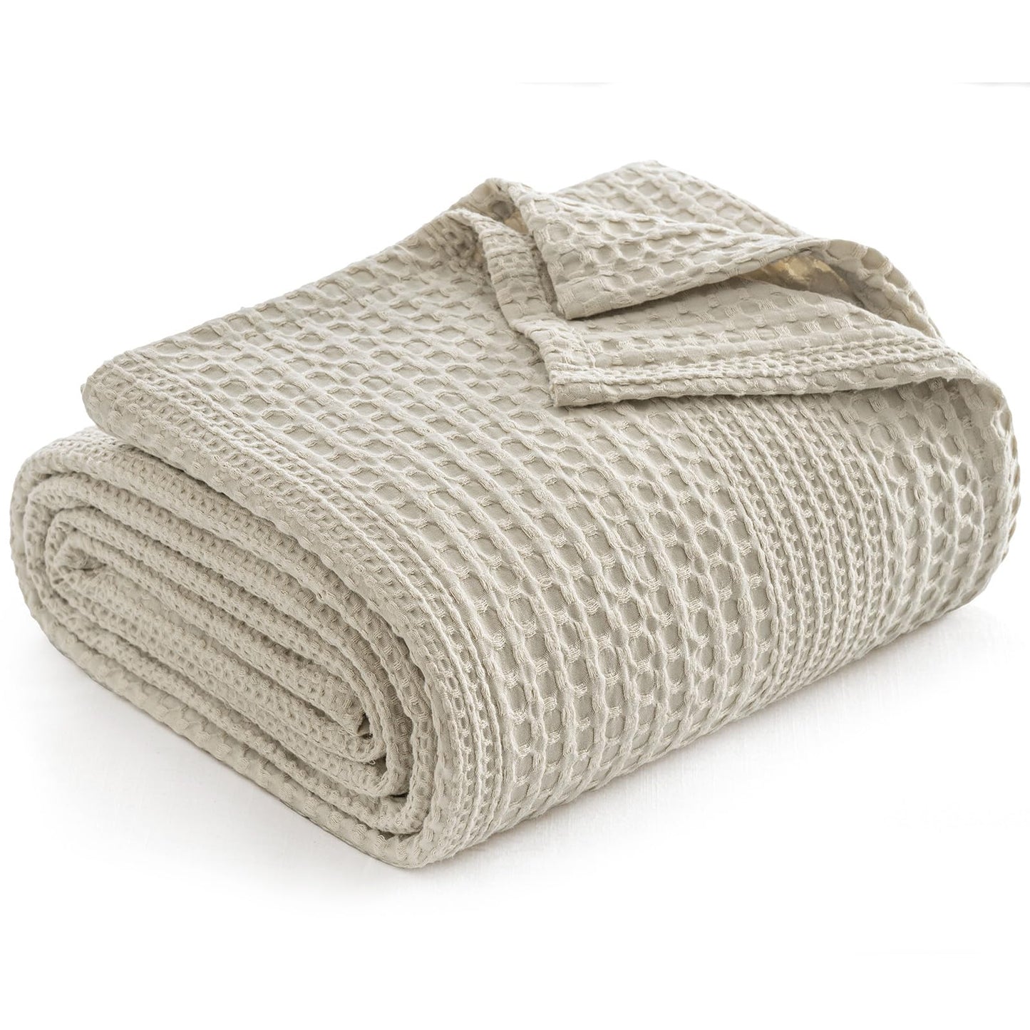 PHF Lightweight Waffle Weave Blanket Twin Size, Breathable & Ultra Soft, 66"x 90" Soft & Cozy Thin Blanket for Spring & Summer & Hot Sleepers, Bed, Home Decor - Light Taupe
