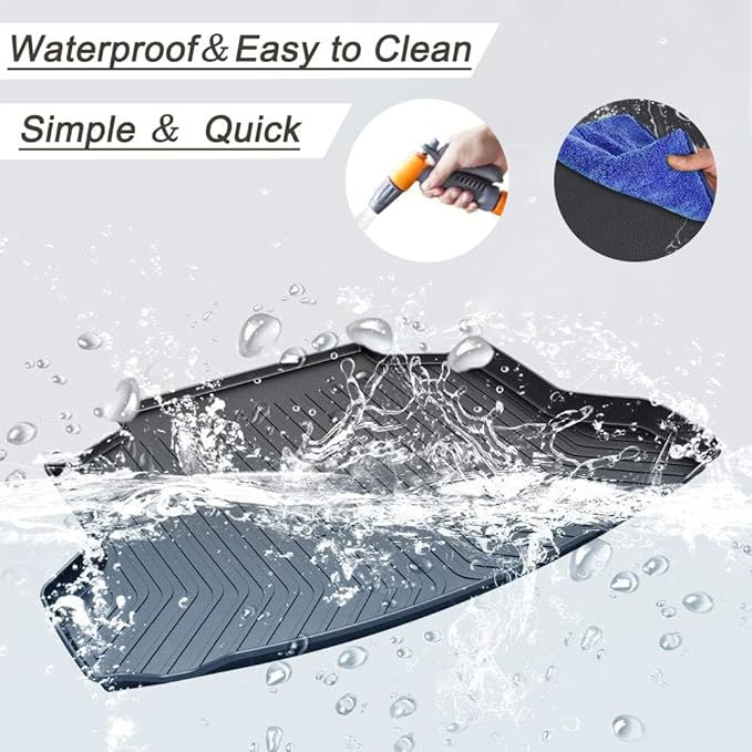 Sienna Cargo Mat - 3D Custom Fit All-Weather Cargo Liner Compatible with Toyota Sienna 2021-2025 Models with Spare Tire in Trunk，Waterproof Non-Slip Durable Odorless TPO High-Edge Trunk Tray Floor Mat