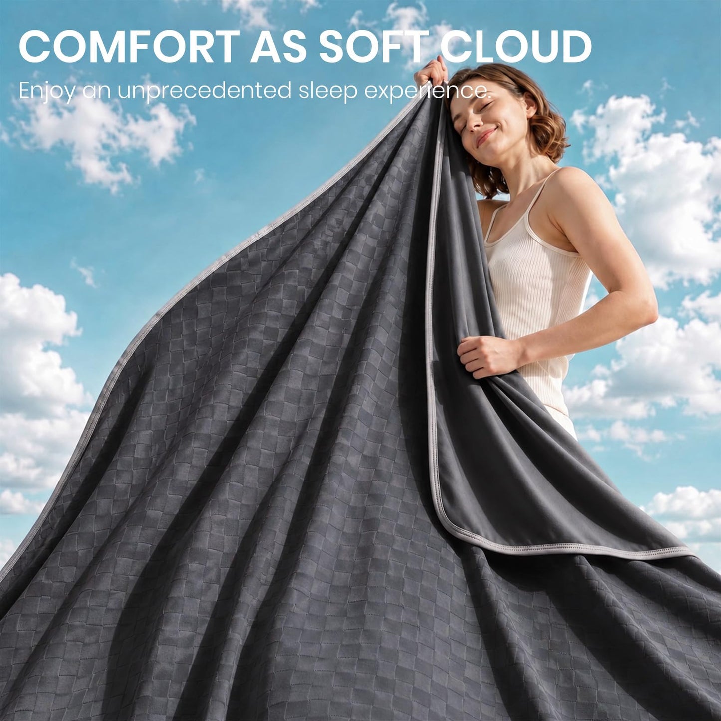 Topcee Cooling Blanket Queen Size- 90"x90" Summer Cooling Blanket for Hot Sleepers Arc-Chill Q-Max >0.45 Cool Fiber, Keeps Cool for Night Sweats, Soft Lightweight Sofa Blankets for Kid Adults