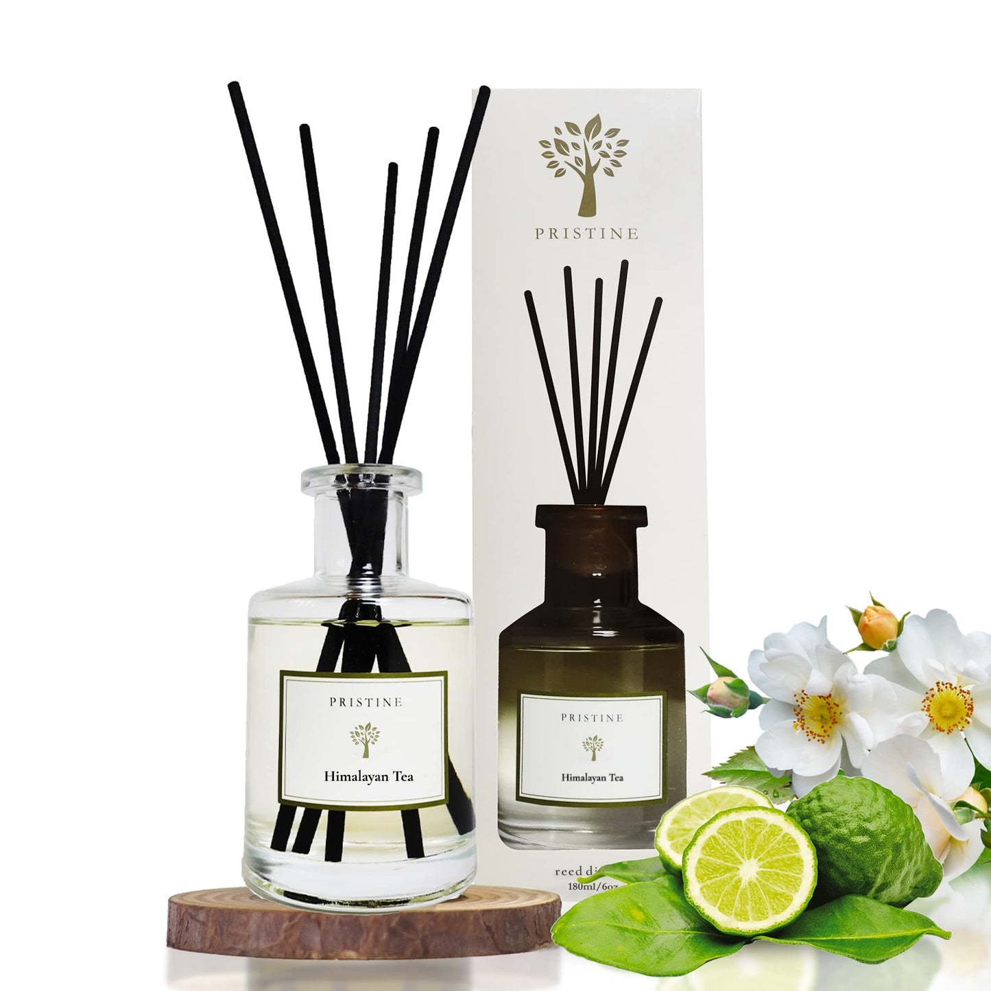 PRISTINE Himalayan Tea/Inspired by Westin Hotel Reed Diffuser for Home | Fresh Bergamot/White Tea Room Fragrance Reed Diffusers, Oil & Room Diffusers with Reed | Home Fragrance Scent Diffuser