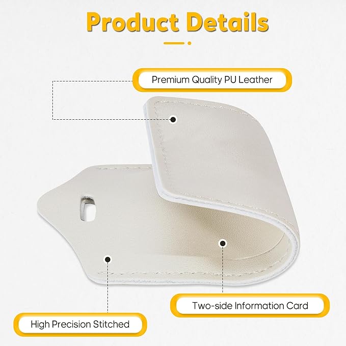 Travelambo 26 Pack Luggage Tags Faux Leather for Suitcases Travel Bag Labels with Protection Cover ID (Ivory)