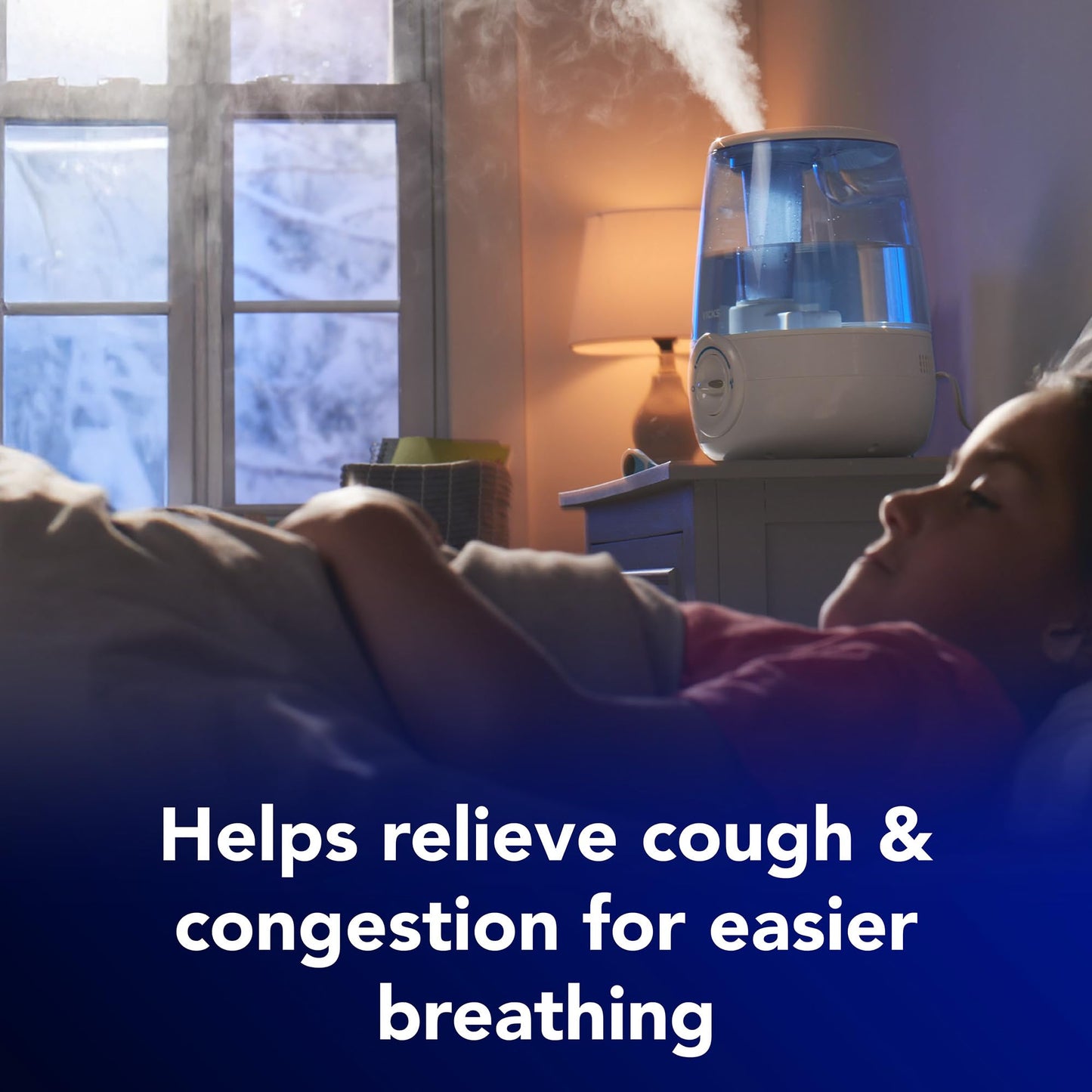 Vicks Filter-Free Ultrasonic Humidifier, Recommended by Pediatricians, 1.2 Gal Ultrasonic Cool Mist Humidifiers for Bedrooms & Kids Rooms, Works with Vicks VapoPads