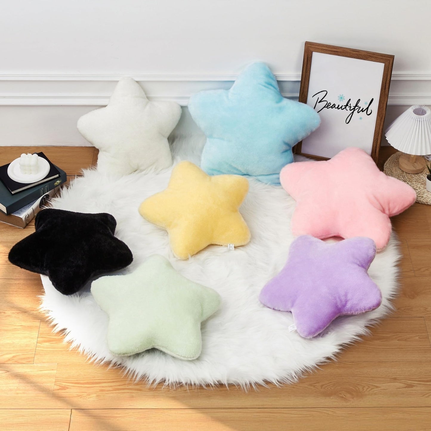Nmkopzy 15.4 Inch Star Shaped Pillow Cute Green Decorative Throw Pillows for Couch Bed Sofa, Aesthetic Soft Floor Cushions for Living Room Bedroom Decor (Light Green, 15.4" x 15.4")
