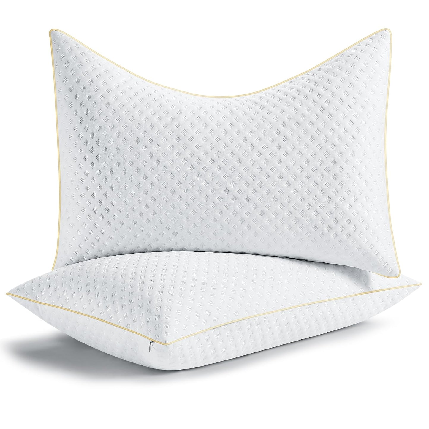 Sofslee Side Sleeper Pillows Queen Size Set of 2 for Neck and Shoulder Pain, Adjustable Memory Foam Bed Pillows 2 Pack for Sleeping, Medium Firm Curved Queen Pillows, Supportive Queen Size Pillow