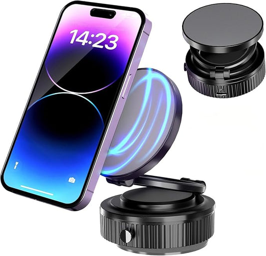 QUICTIGRY Vacuum Magnetic Car Phone Holder - 360° Rotation & 540° Adjustment, Universal Fit for All Vehicles & Smartphones, Anti-Slip Shockproof Design with Auto-Reinforcement Smart Suction
