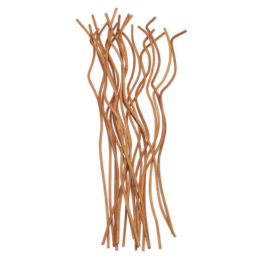 uxcell 20Pcs Wavy Rattan Reed Diffuser Sticks, 28cm/11 Natural Wooden Rattan Fragrance Diffuser Refill Sticks Replacement for Home, Bedroom, Hotel, Bathroom Shelf Decor (Light Coffee)
