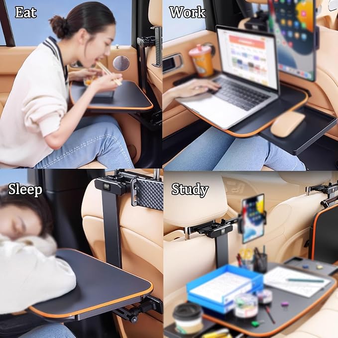 Portable Car Backseat Laptop Desk Car Seat Table Tray,Adjustable Seat Back Snack Tray for Car,Folding Telescopic Auto Food Trays Desk for Car Workstation,Passenger Seat Tray f Traveling.(Style1)