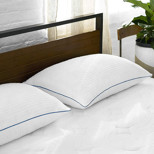 Sleep Innovations Premium Shredded Gel Memory Foam Pillow (Set of 2), Queen Size, Shapeable Comfort, Side, Stomach, and Back Sleepers, Medium-to-Firm Support