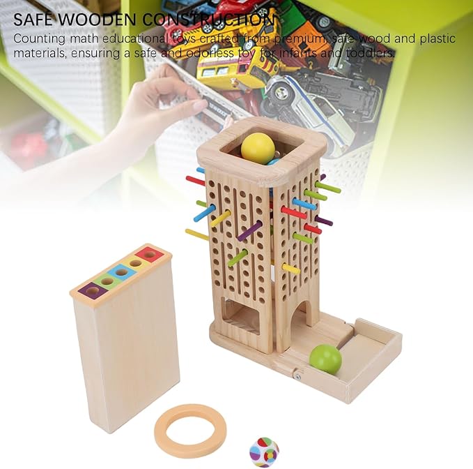 Game Wooden Board Games, Math Counting, Fine Motor Skills Toy,Family Travel Game, Educational Gift for Boys and Girls