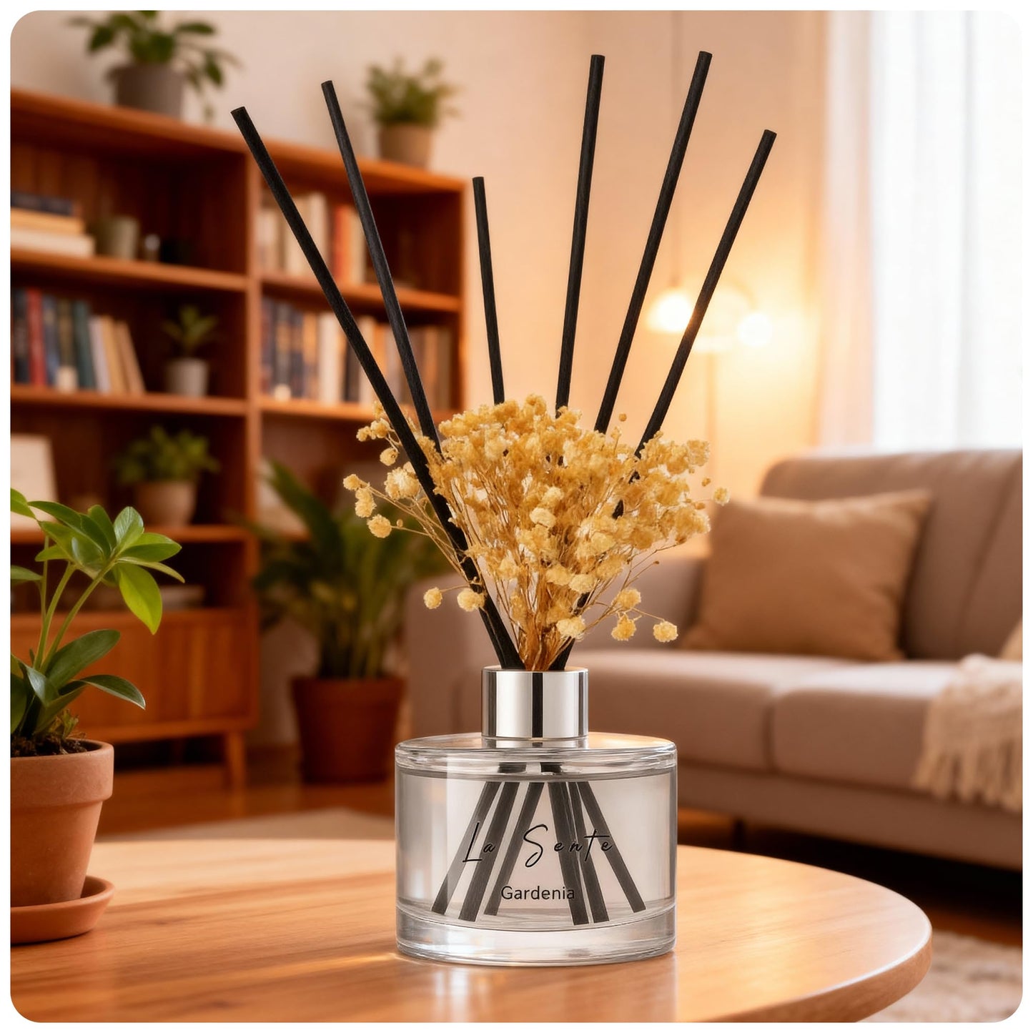 La Sente Reed Diffuser Set, Natural Gardenia, 6.7 fl oz / 200 ml