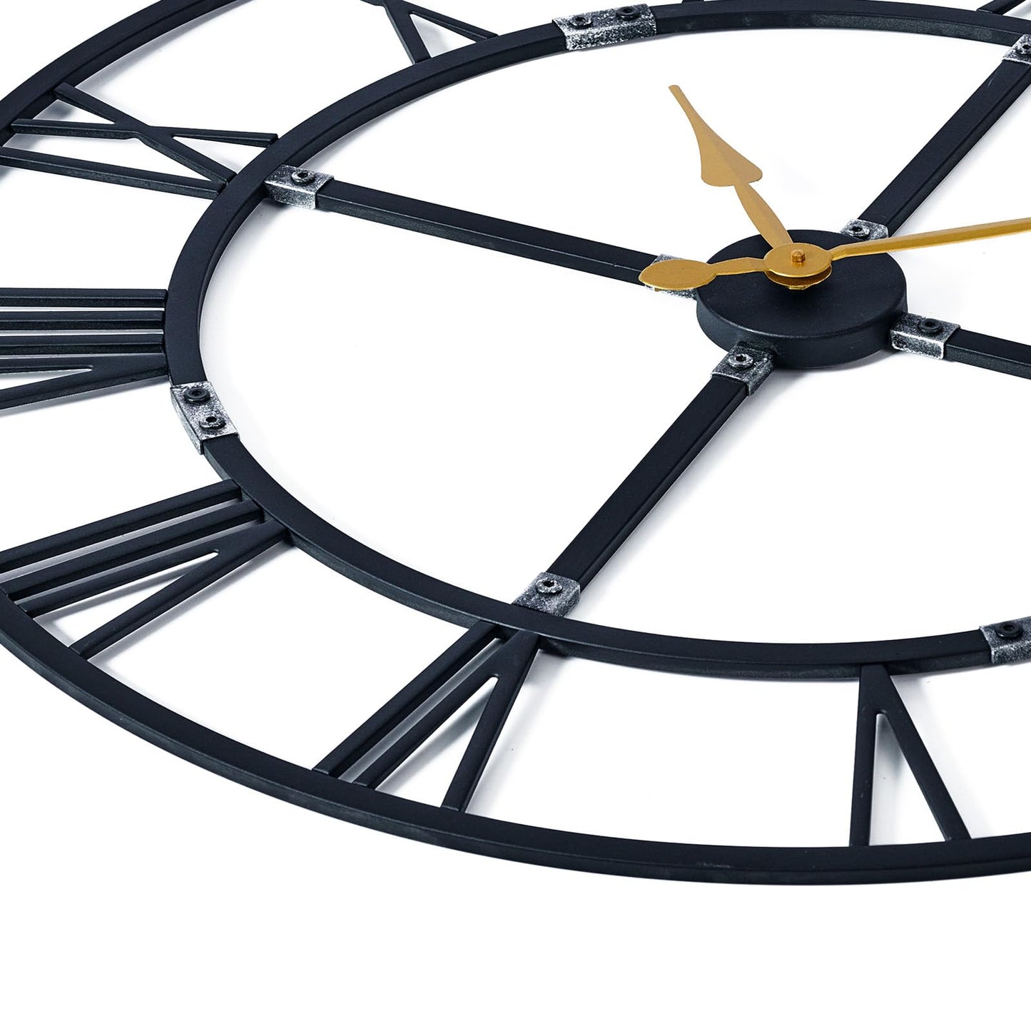 Ohweog 32 Inch Large Wall Clock for Living Room Decor – Easy-Assembly (KD) Silent Non-Ticking Modern Farmhouse Wall Clock, Oversized Decorative Metal Roman Numeral Clock
