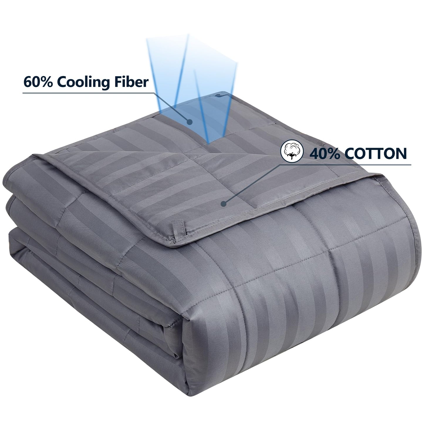 anfie Weighted Blanket King Size for Adults (80"x87" 20lbs Stripe Grey),Cooling Heavy Blanket for Sleeping Perfect for 190-210 lbs, Breathable Blanket for Adults & Couple All Season, Machine Washable