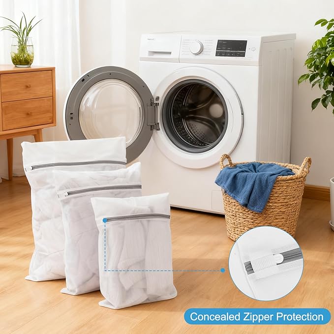 Shoe Washing Machine Bag - Laundry Shoe Bag (2-Pack) Includes 3 Laundry Bags, Reusable, Washer & Dryer Safe, 360° Deep Cleaning for All Shoe Types, Self-Locking Zipper(Green)