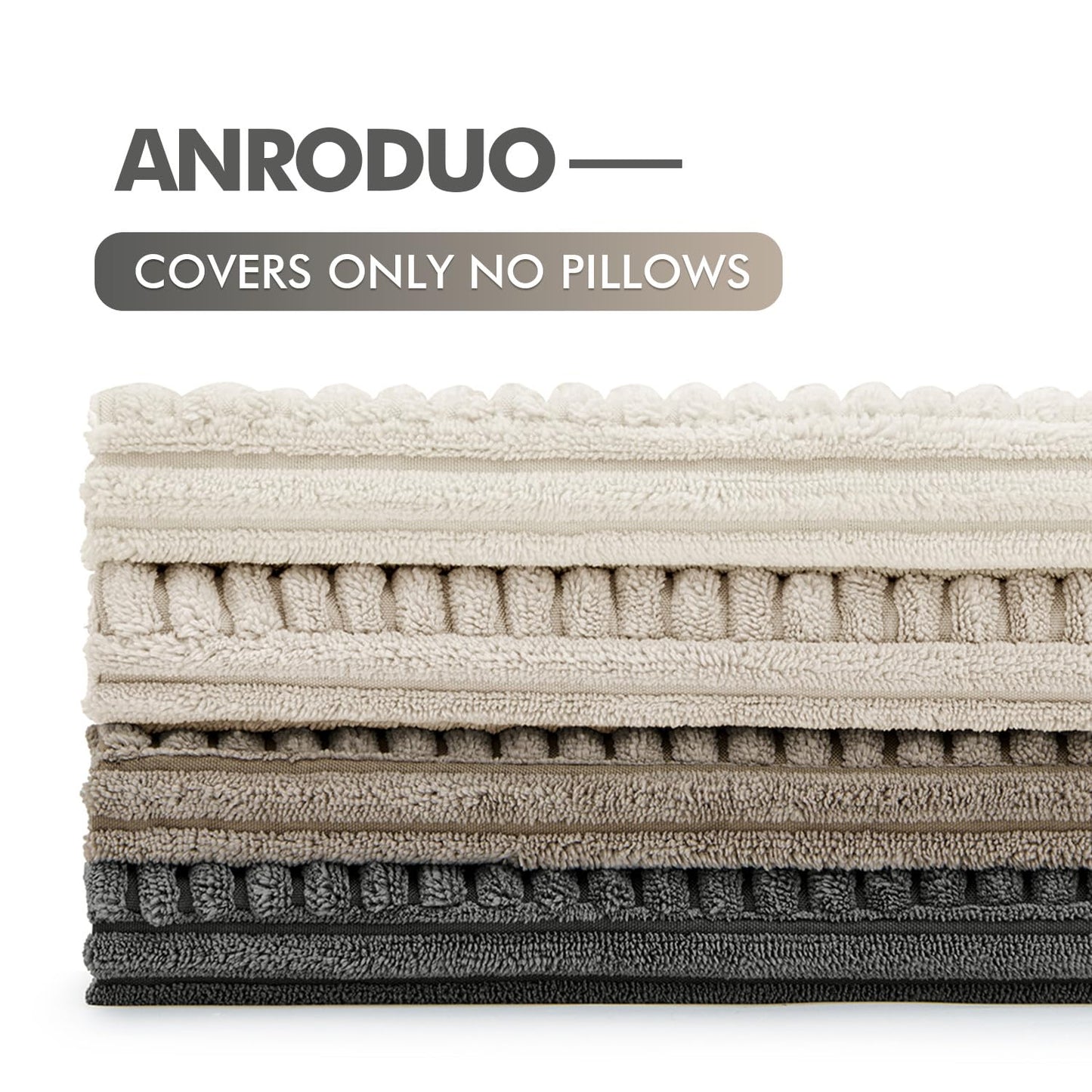 ANRODUO Pack of 4 Decorative Throw Pillows for Couch Neutral Gray 18x18 Inch Boho Cozy Soft Corduroy Cushion Covers Farmhouse Accent Pillowcases for Mid Century Summer Home Decor Sofa Bed Living Room