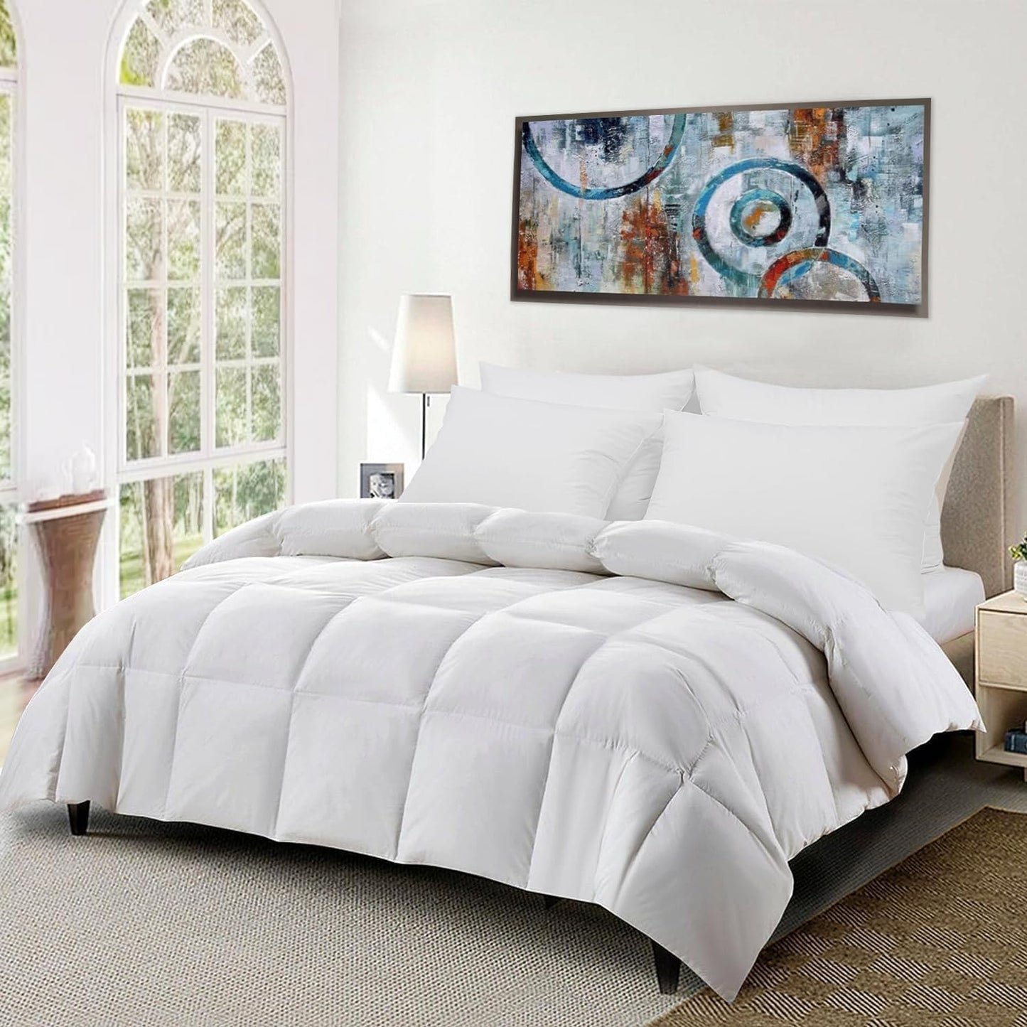 Gooeb Flat Ultra Thin Bed Pillows Standard Size Pillow Set of 2 Extra Soft Down Alternative for Stomach Back Sleeper White 20x26inches