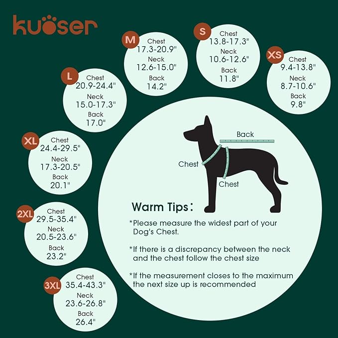 Kuoser Warm Dog Coat, Waterproof Dog Jacket for Extra Large Dogs, Adjustable Durable XL Doggie Winter Coat Reversible Cozy Puppy Cold Weather Apparel from Small to Large Breed, Brown XL