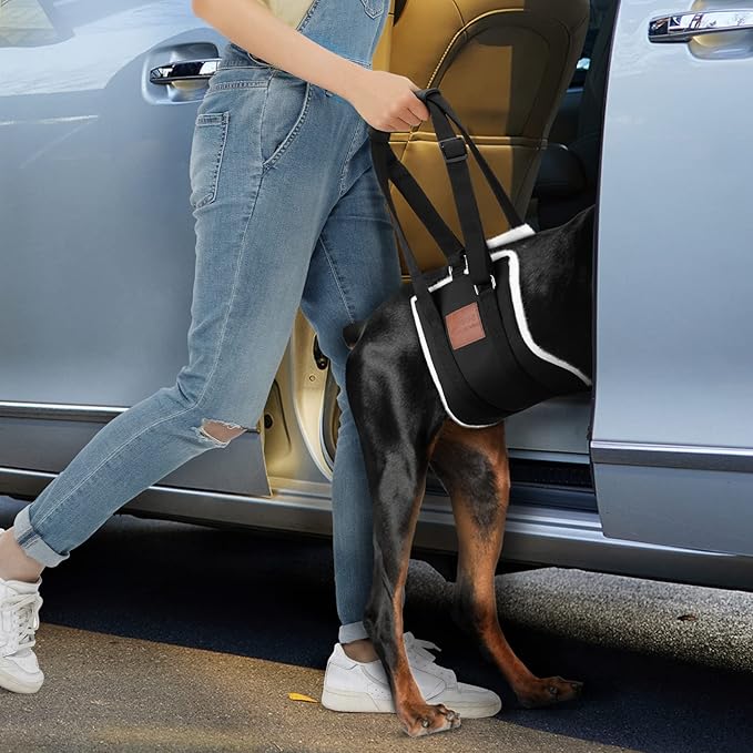 S-ETOVUS Dog Sling for Back Legs, Dog Lift Harness, Magic Tape Dog Sling for Large Dogs Hind Leg Support, Elderly Dog Lifter, Assist Canie Hip Arthritis K9 Cruciate Ligament Rehabilitation (Small)