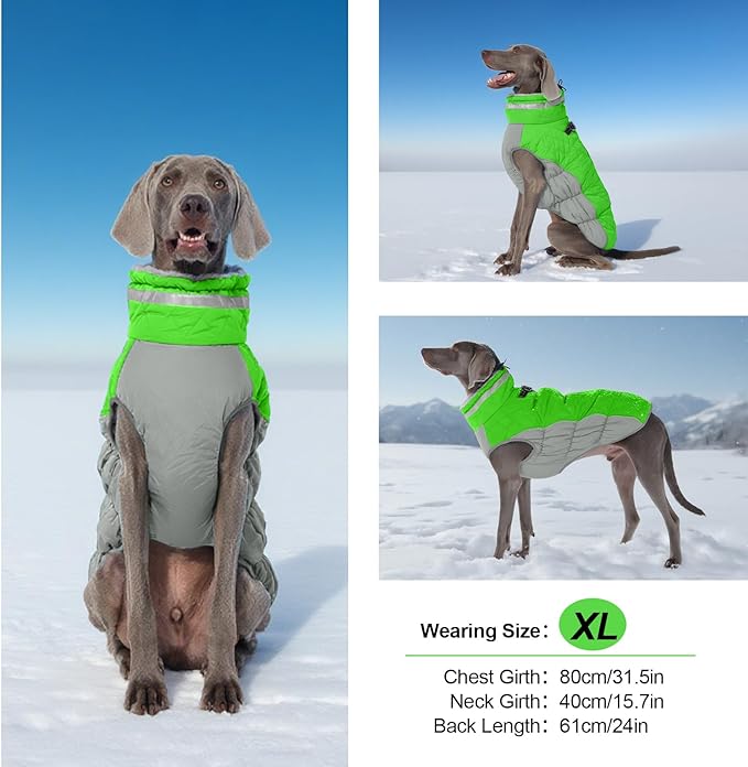 OUOBOB Warm Dog Jackets for Small Dogs, Waterproof Dog Coat with Harness Built in, Zipper Clousure, Fleece Lining for Cold Weather, Small Pet Winter Clothes for Shih Tzu, Yorkshire, Bichon - S