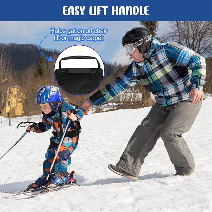 Odoland Kids Ski Training Harness with Backpack, Adjustable Strap & Lift Handle for Beginners Boy and Girl