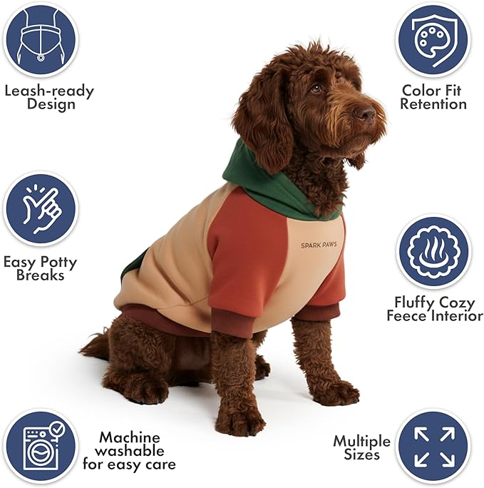 Spark Paws Dog Hoodie – Premium Dog Sweater for Small, Medium, and Large Dogs | Warm Outfits for French Bulldogs, Pitbull, Puppy, Winter Jacket Alternative - Ranger - 3XL