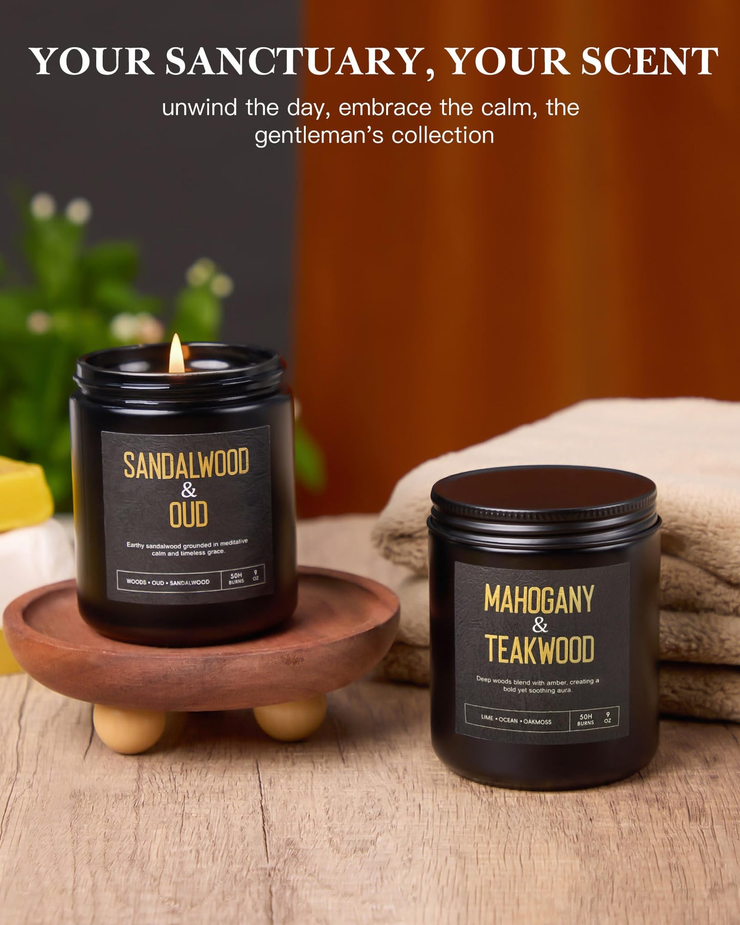 Scented Candles Gift Set, Long Lasting 4 Pack Aromatherapy Candles for Home