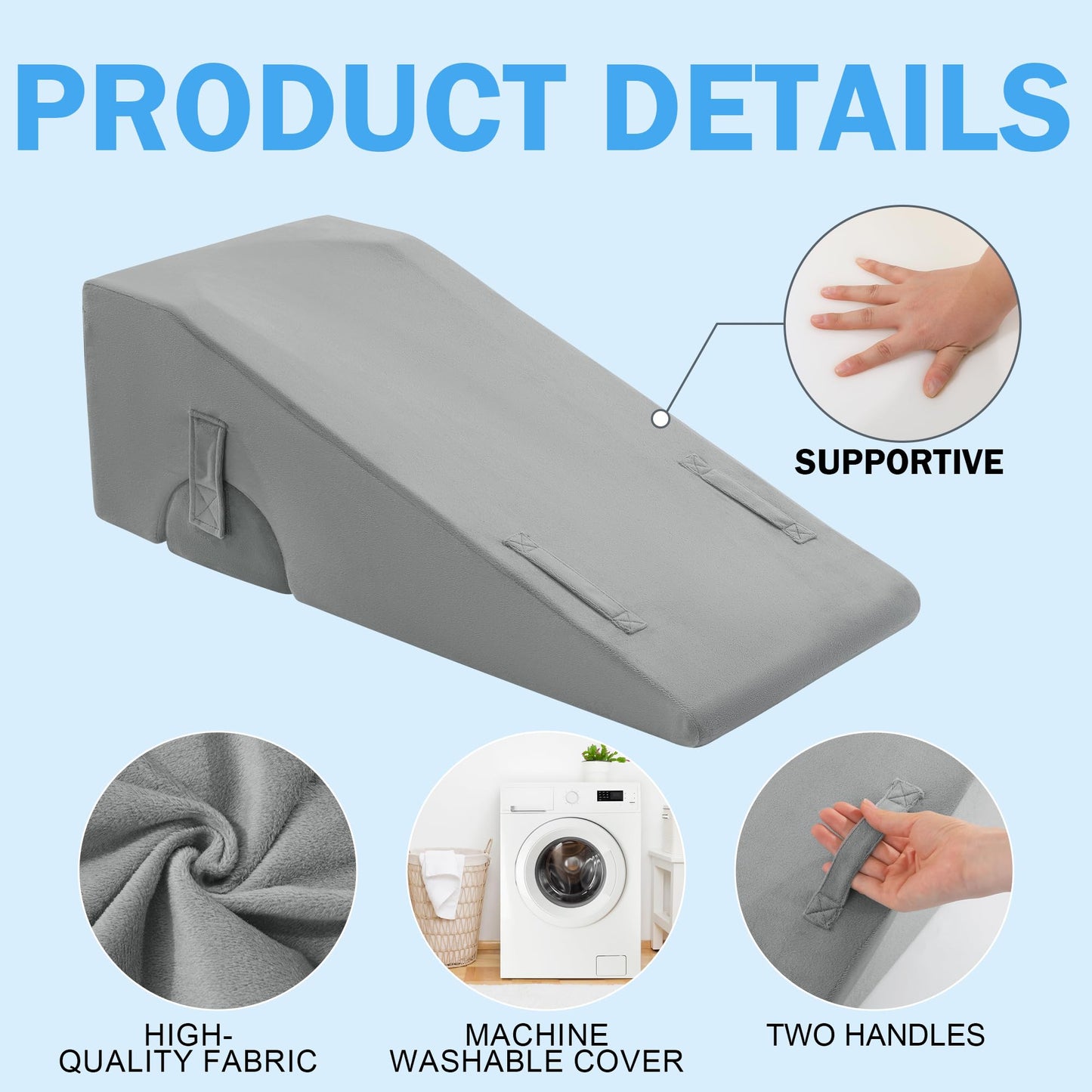 ROYALAY Knee Replacement Pillow, Leg Pillow for Knee Surgery Recovery with Different Height, Leg Surgery Recovery Equipment for Hip Foot Ankle, Single